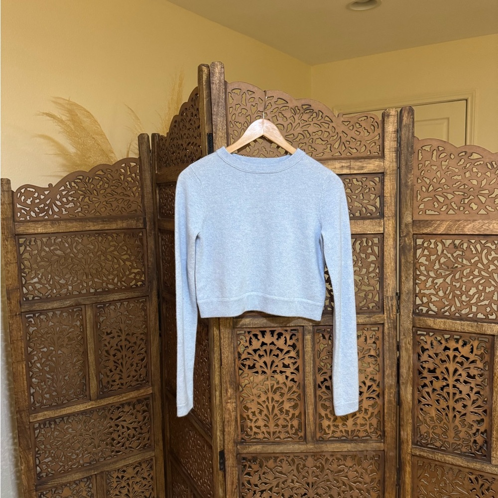 BRAZEAU TRICOT all thumbs sweater in periwinkle